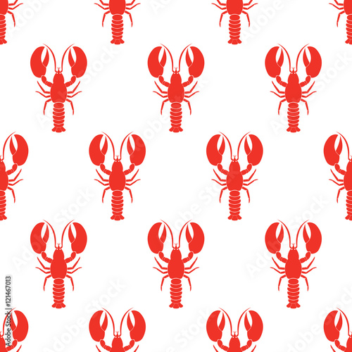 Lobster seamless pattern. Vector illustration