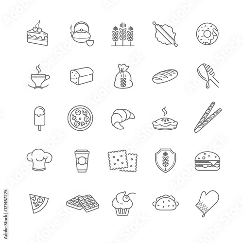bakery icons, vector stock