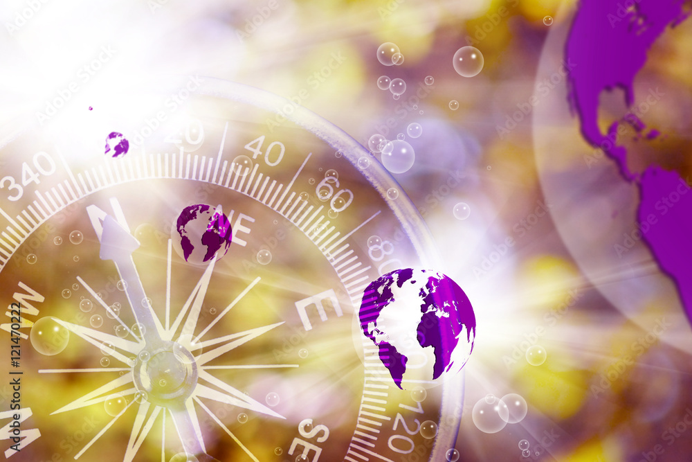 abstract image of compass and planet closeup abstract image of compass and planet closeup