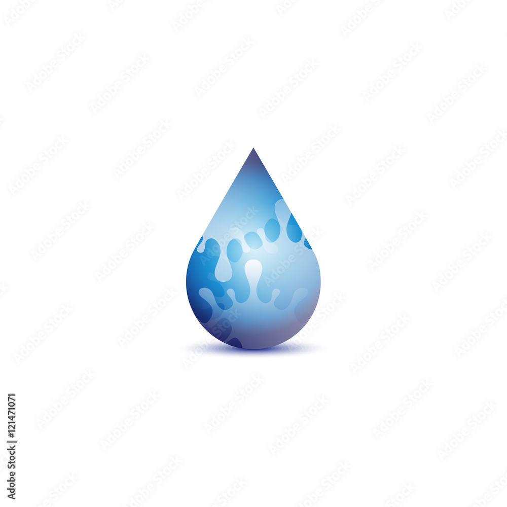 Fototapeta premium Water Drop Icon - Isolated On White Background. Vector Illustration, Graphic Design. For Web, Websites, Print Material