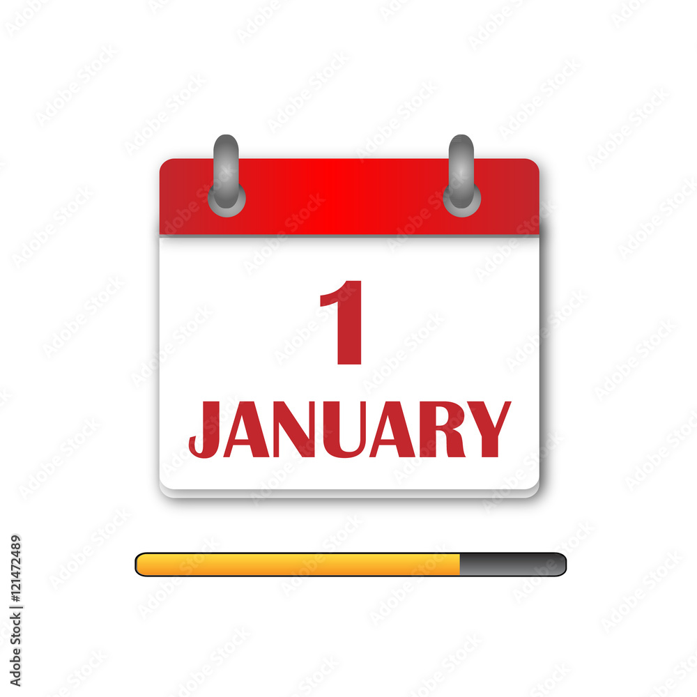 The first day Newyear Day Calendar Icon vector The first day Newyear Day Calendar Icon vector