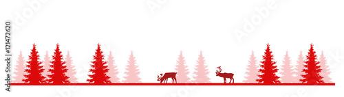Christmas Reindeers In The Forest