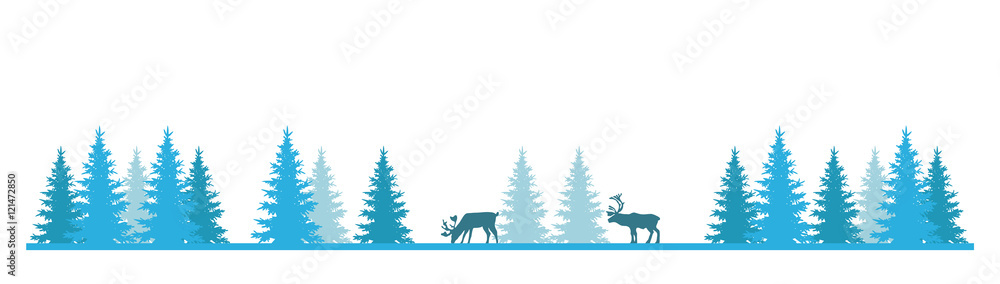 Reindeers In The Forest