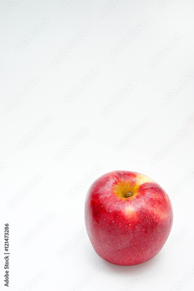 The apple red on white background style The apple red on white background style