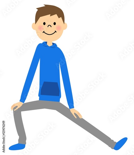 準備運動する男性