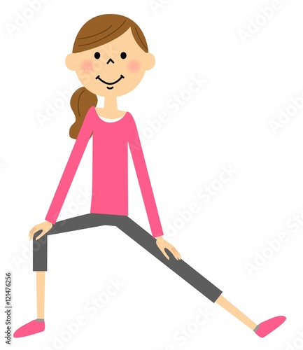 準備運動する女性