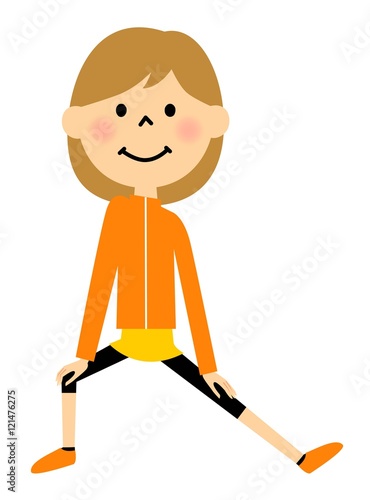 準備運動するこども