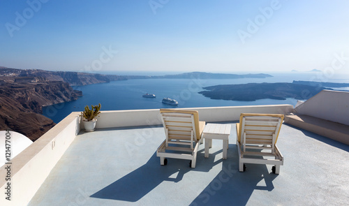 Sonnenliege mit Aussicht in Imerovigli  Santorini