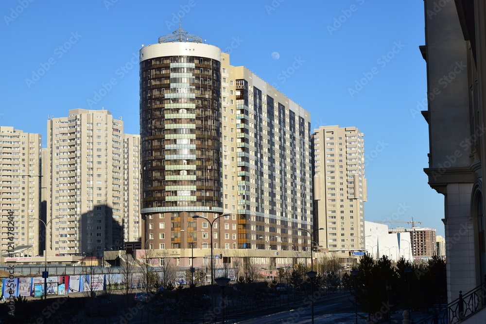 Modern residential building in Astana, capital of Kazakhstan