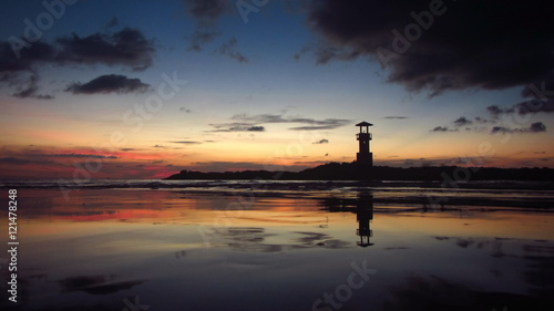Sunset in khaolak and the light house.