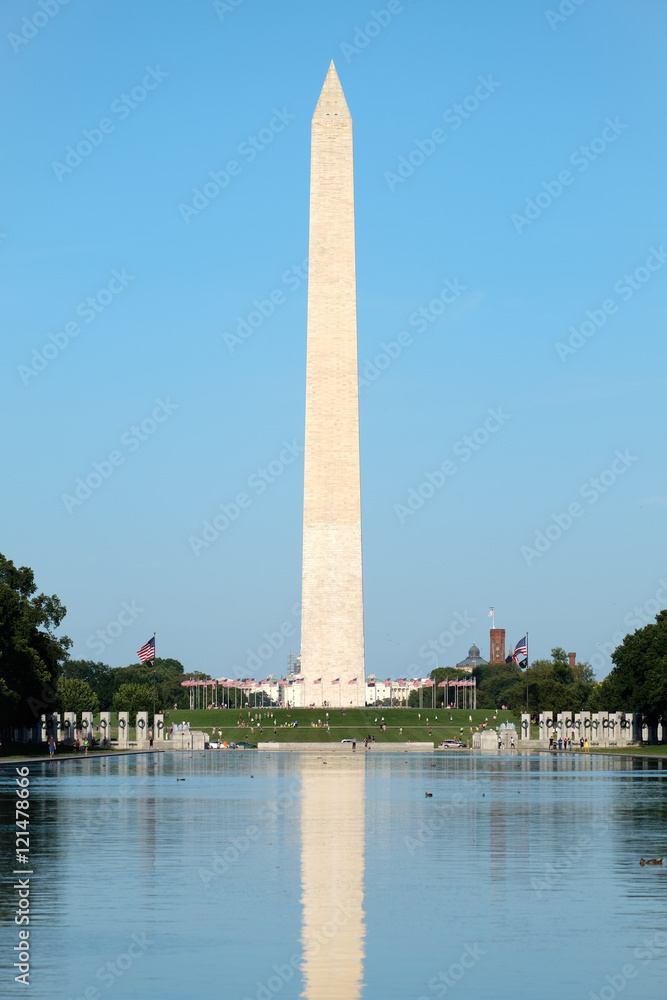 The Washington Monument and the reflecting pool in Washington