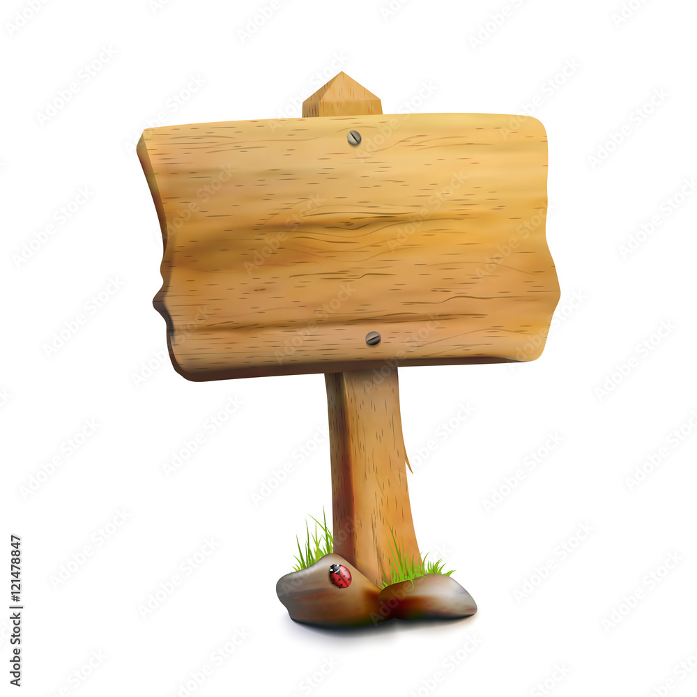 Fototapeta premium Single Blank Wooden Signpost