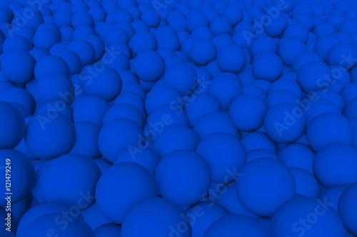 3d render wall of blue mate balls set background