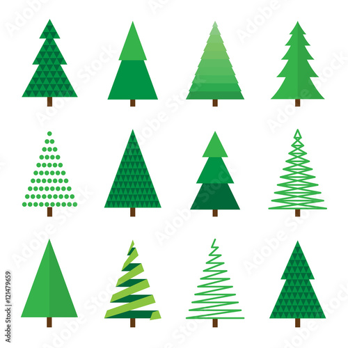Christmas tree set. Vector ...