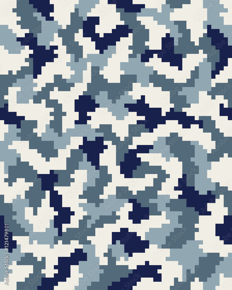 Seamless digital fashion camouflage pattern, vector