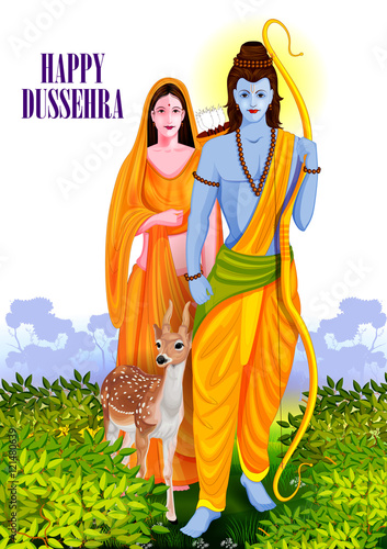 Happy Dussehra background showing festival of India