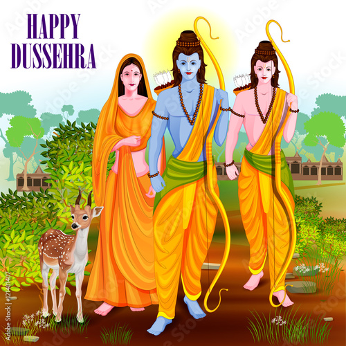 Happy Dussehra background showing festival of India