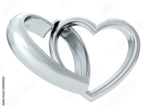 Wedding rings. 3D rendering