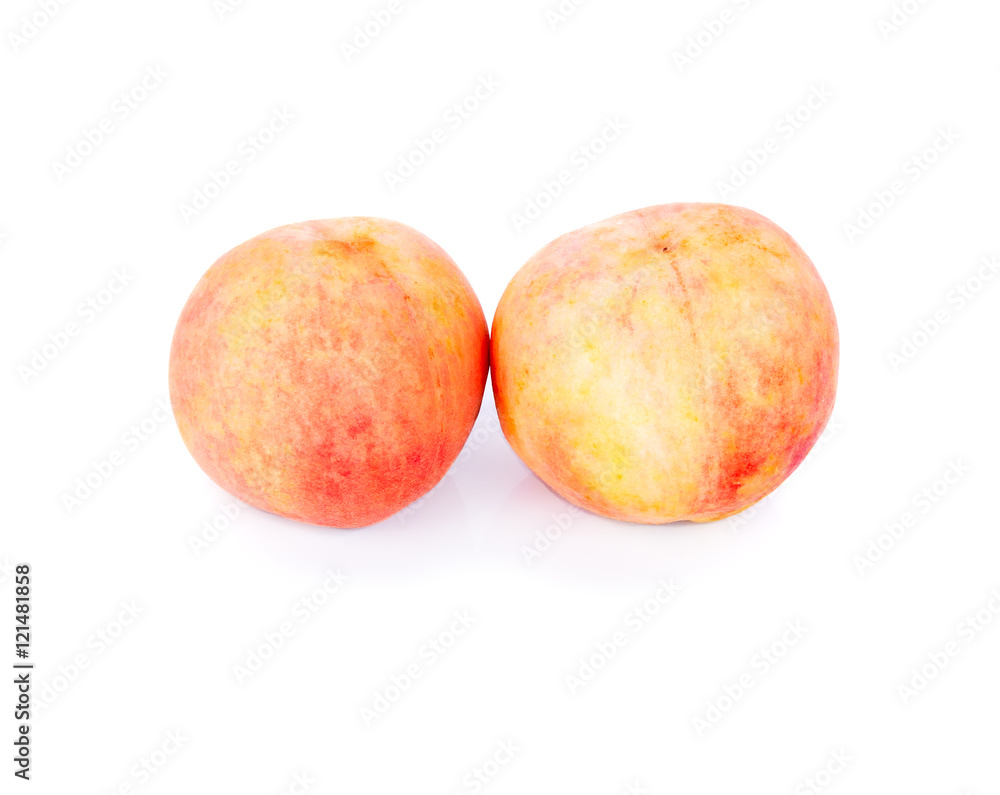 Ripe peach fruit isolated on white background Ripe peach fruit isolated on white background
