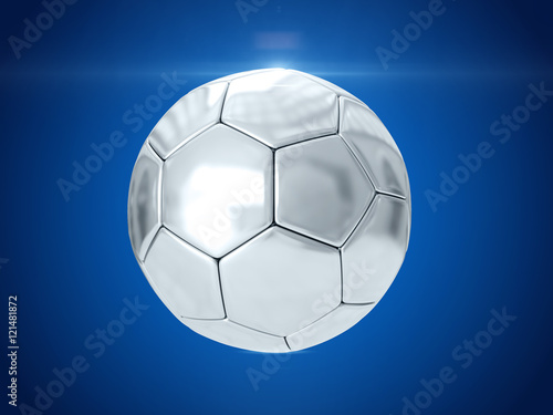 Silver ball. 3D rendering