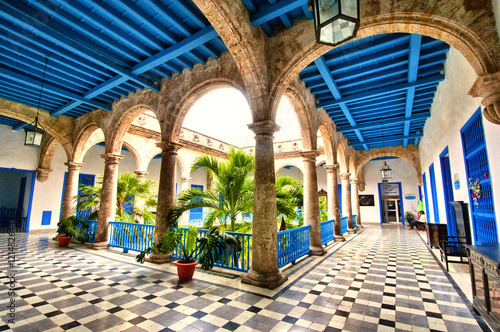 Colonial building interior in Old Havana , Cuba