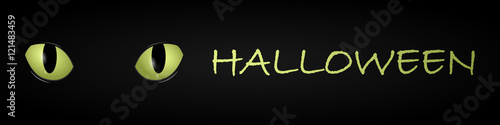 Halloween Banner mit Katzenaugen - Grün