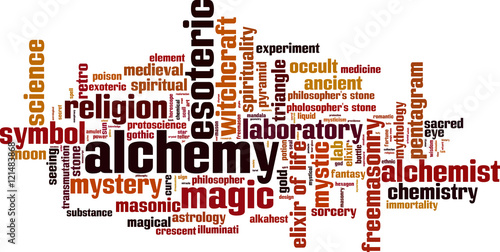 Alchemy word cloud concept. Vector illustration photo