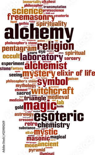 Alchemy word cloud concept. Vector illustration photo