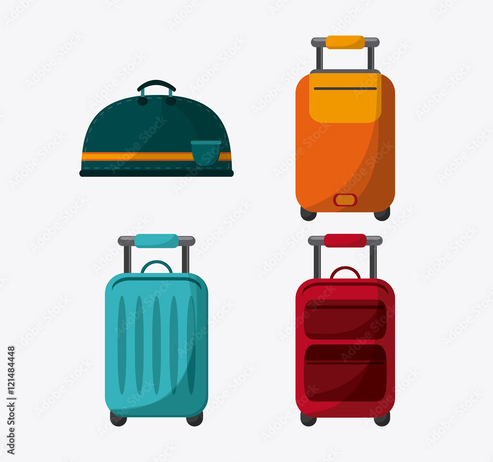 Bags icon set. Baggage luggage tourism and travel theme. Isolated and colorful design. Vector illustration Bags icon set. Baggage luggage tourism and travel theme. Isolated and colorful design. Vector illustration