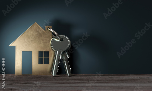 3d Objekt Haus mit Schlüssel, geschenk zum einzug ins neue Haus