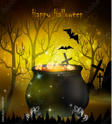 Halloween witches cauldron