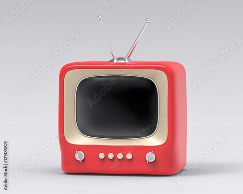 3d Isolated 3D Small TV Television. Retro Vintage Concept.