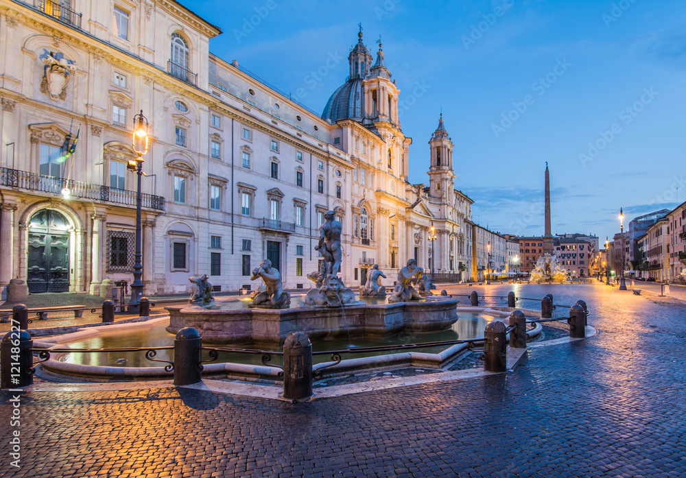 Piazza Navona by night, Rome, Italy