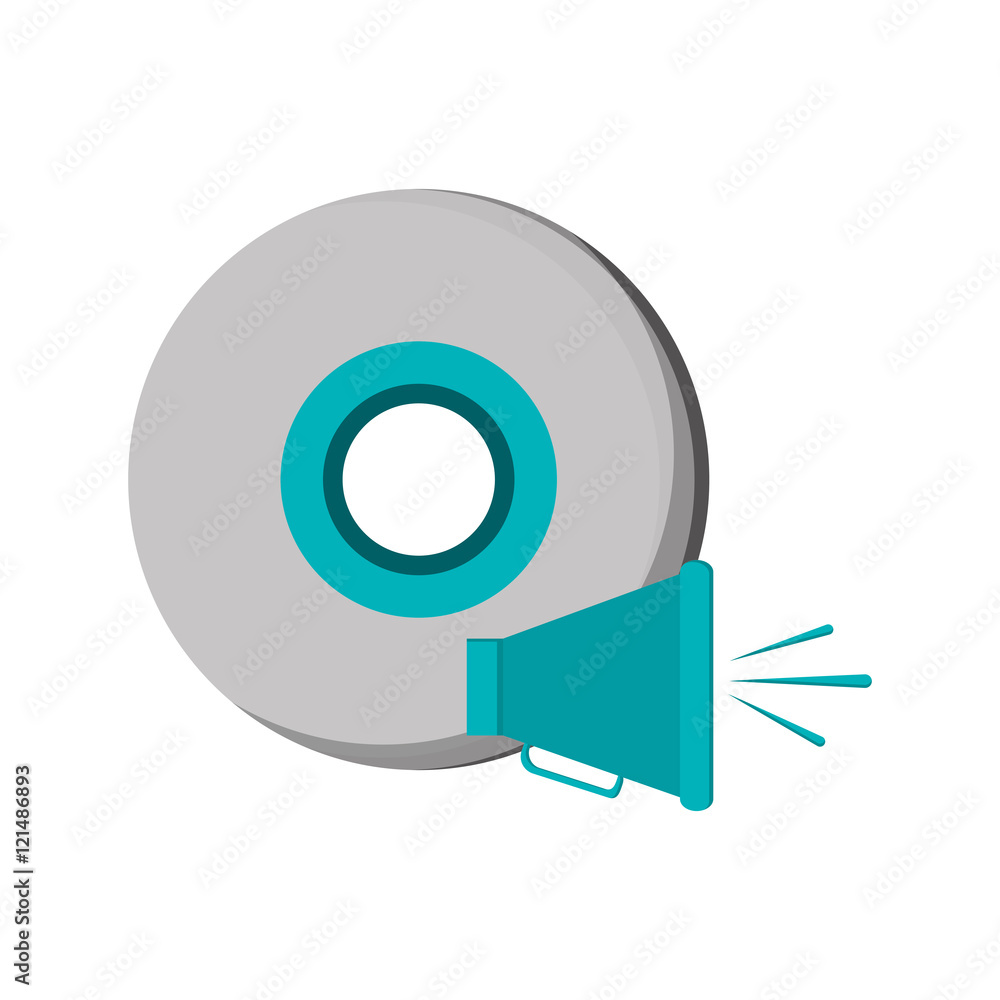 flat design cd and megaphone icon vector illustration flat design cd and megaphone icon vector illustration
