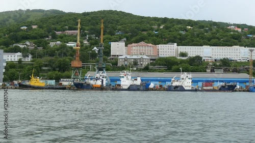 Petropavlosk harbour Kamchatka seen from avacha bay photo