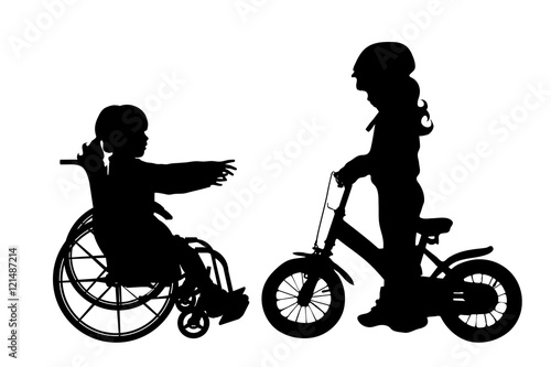 Vector silhouette of friends.