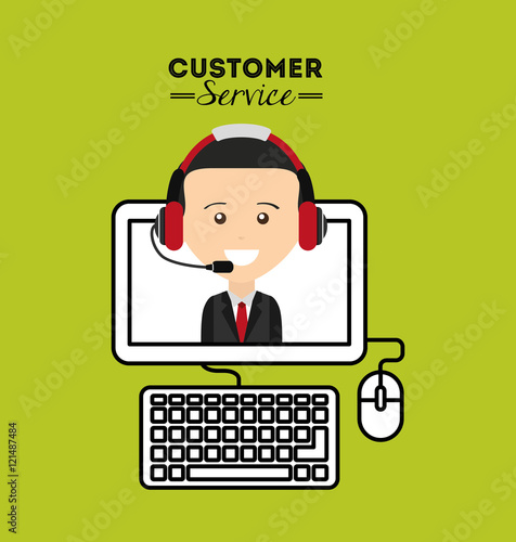 customer service flat icons vector illustration design