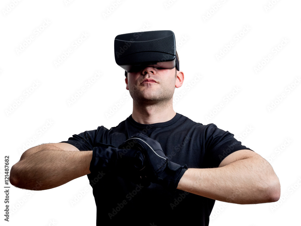 Virtual reality champion gamer ready to fight in cyberspace Virtual reality champion gamer ready to fight in cyberspace