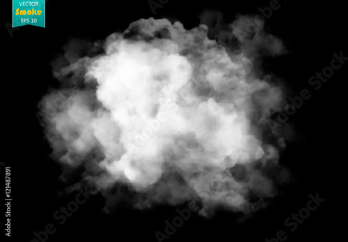 Fog or smoke isolated transparent special effect. White vector cloudiness, mist or smog background. Vector illustration