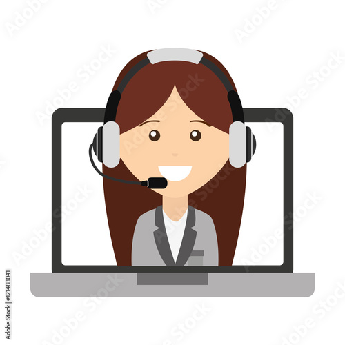 call center operator avatar vector illustration design