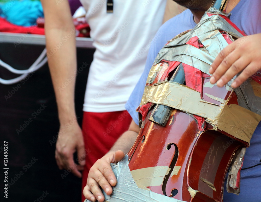 Fototapeta premium Music in the street, artists and musicians united in the love of the show. 