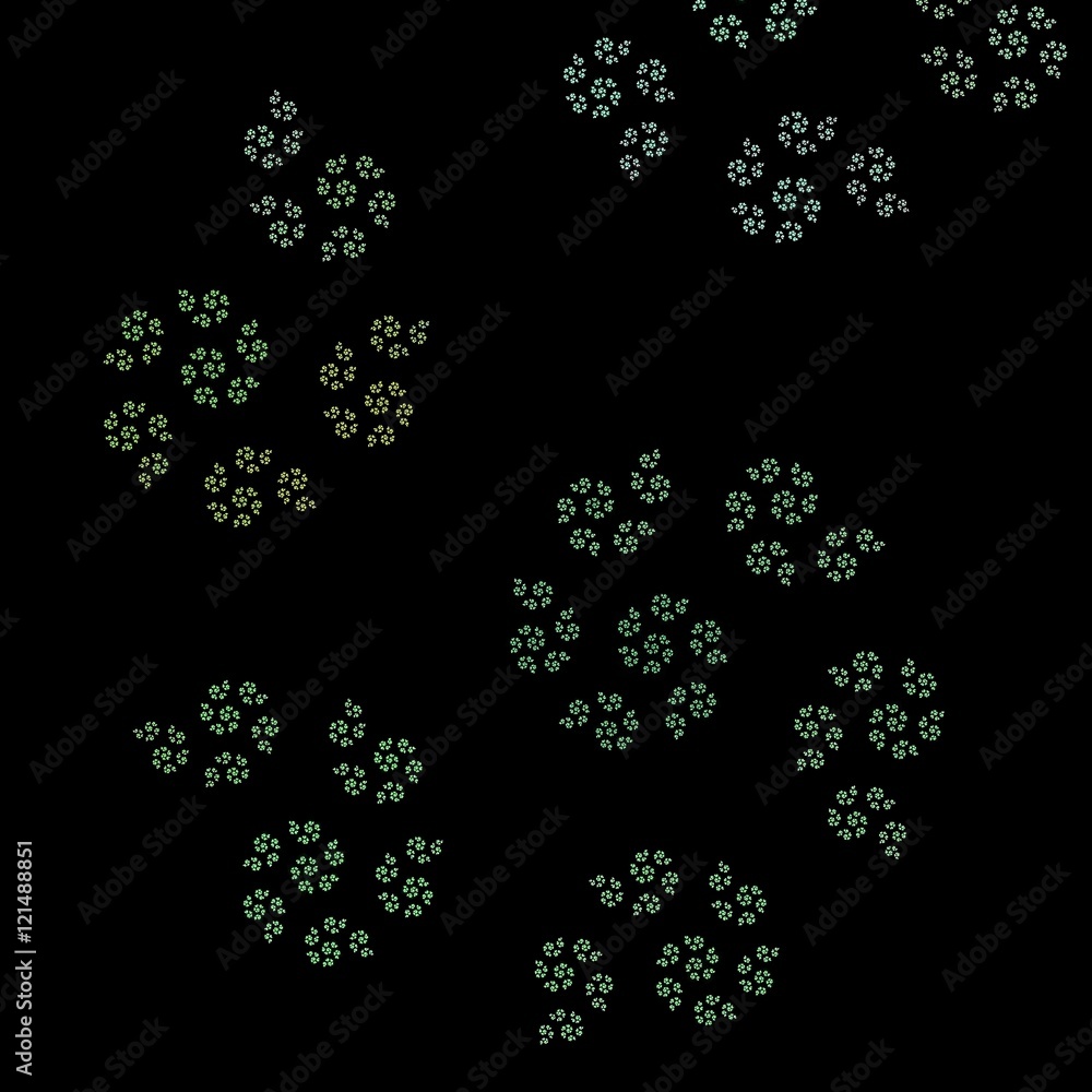 Zentrales Fraktal - quadratischer Hintergrund - Schwarz-grün