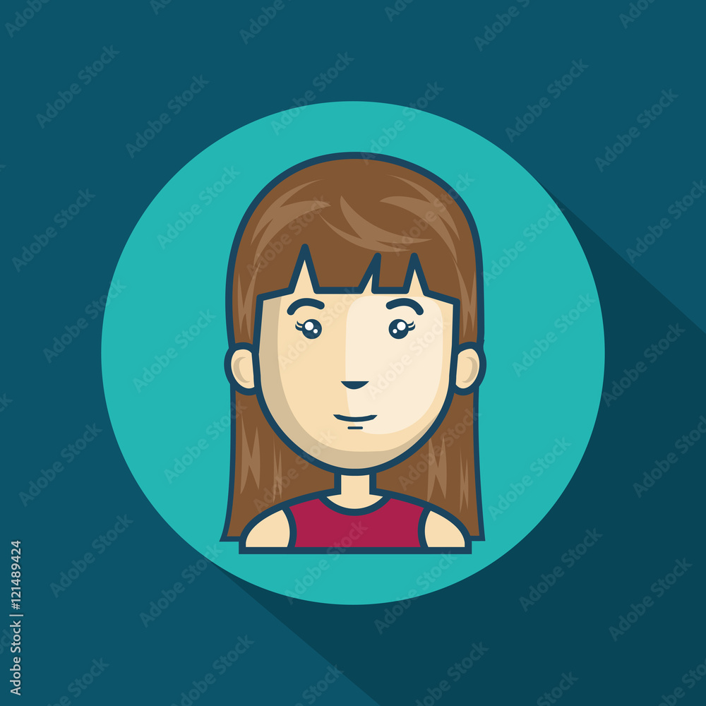 cartoon girl character web graphic vector illustration eps 10