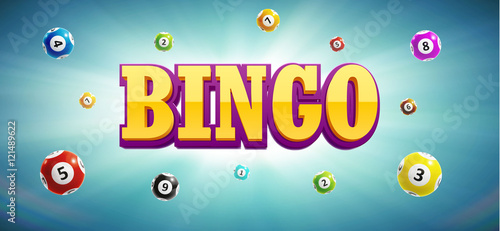 bingo lottery balls and place for text