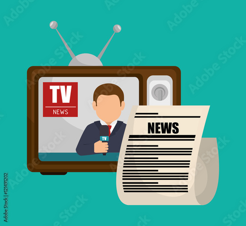 tv retro anchorman news graphic vector illustration eps 10