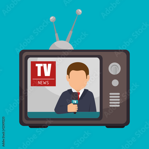 tv news anchorman broadcast graphic vector illustration eps 10