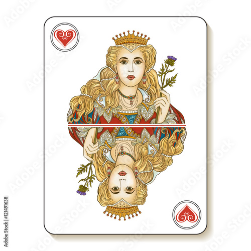 Queen of Hearts. Playing card.