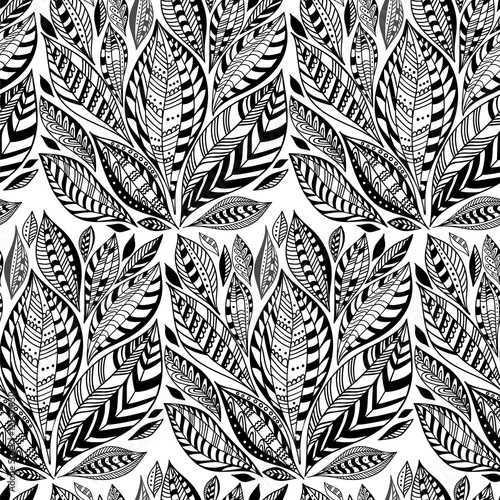Seamless pattern with leafs. Autumn leaf background. Floral seamless pattern, leaf background. Plants ornament

