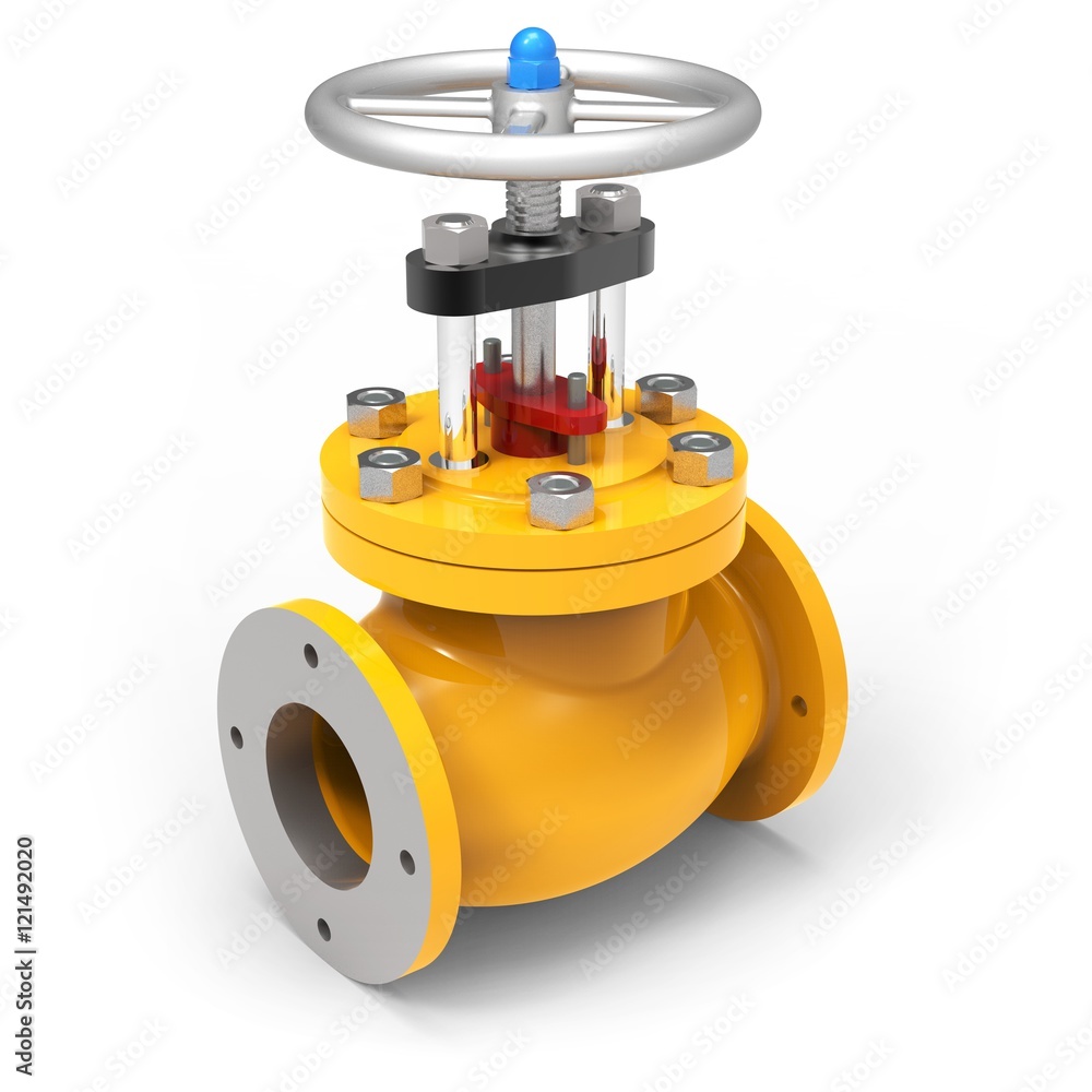 3d yellow gas valve