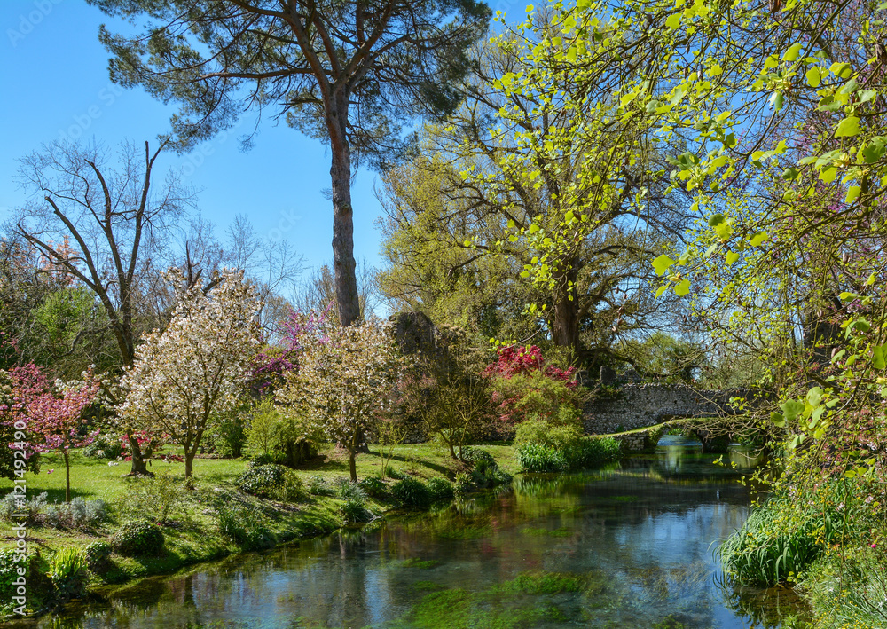 The idyllic Ninfa Gardens, Latina province, Lazio The idyllic Ninfa Gardens, Latina province, Lazio